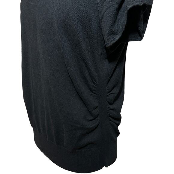 New Directions Cowl Neck Ruched Sides Knit Short Sleeve Sweater Women Large - Picture 5 of 6